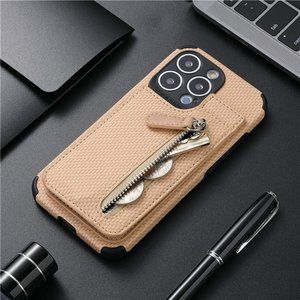Luxury Wallet Case Zip Pouch and Metal Clip For iPhone 14 13 11 12 Pro XR XS Max